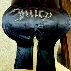 OG BIG BLING VELOUR TRACK PANTS black in medium